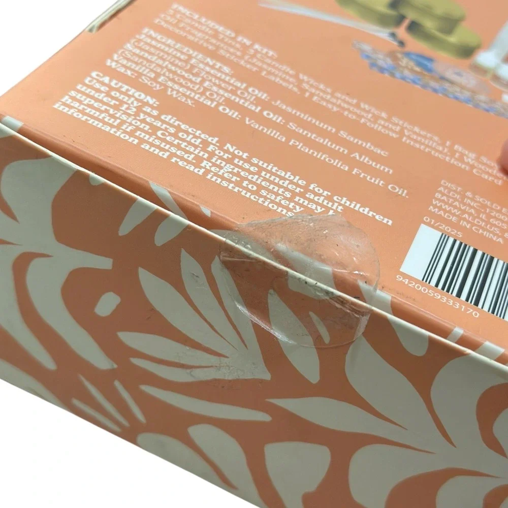 SMILE! Create Your Own Candle Kit DIY Soy Wax Makes 3 Jasmine Sandalwood Vanilla